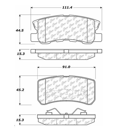 Centric Parts Posi-Quiet Ext. Wear Pad, 106.08680 106.08680